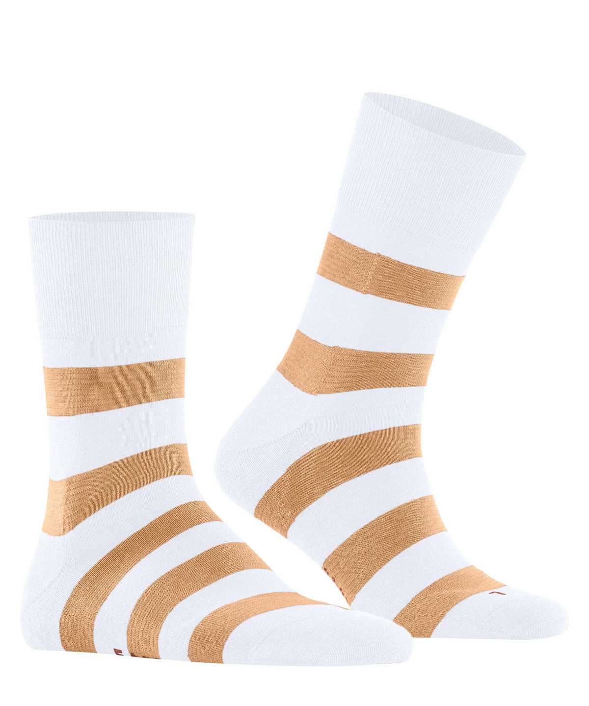 Falke Block Stripe Socks Zokni Férfi Fehér | VYXM-79421