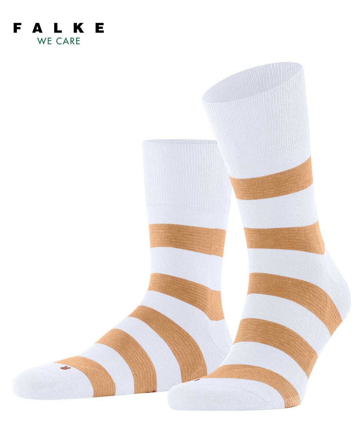 Falke Block Stripe Socks Zokni Férfi Fehér | VYXM-79421