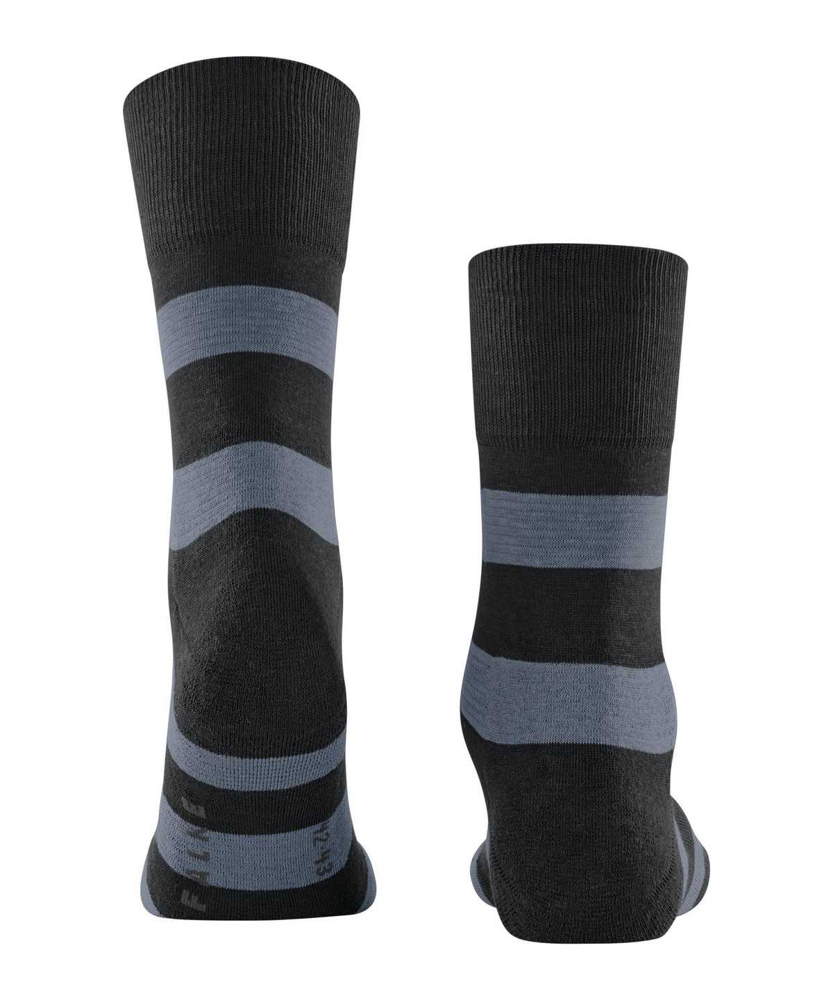 Falke Block Stripe Socks Zokni Férfi Fekete | BKWG-69014