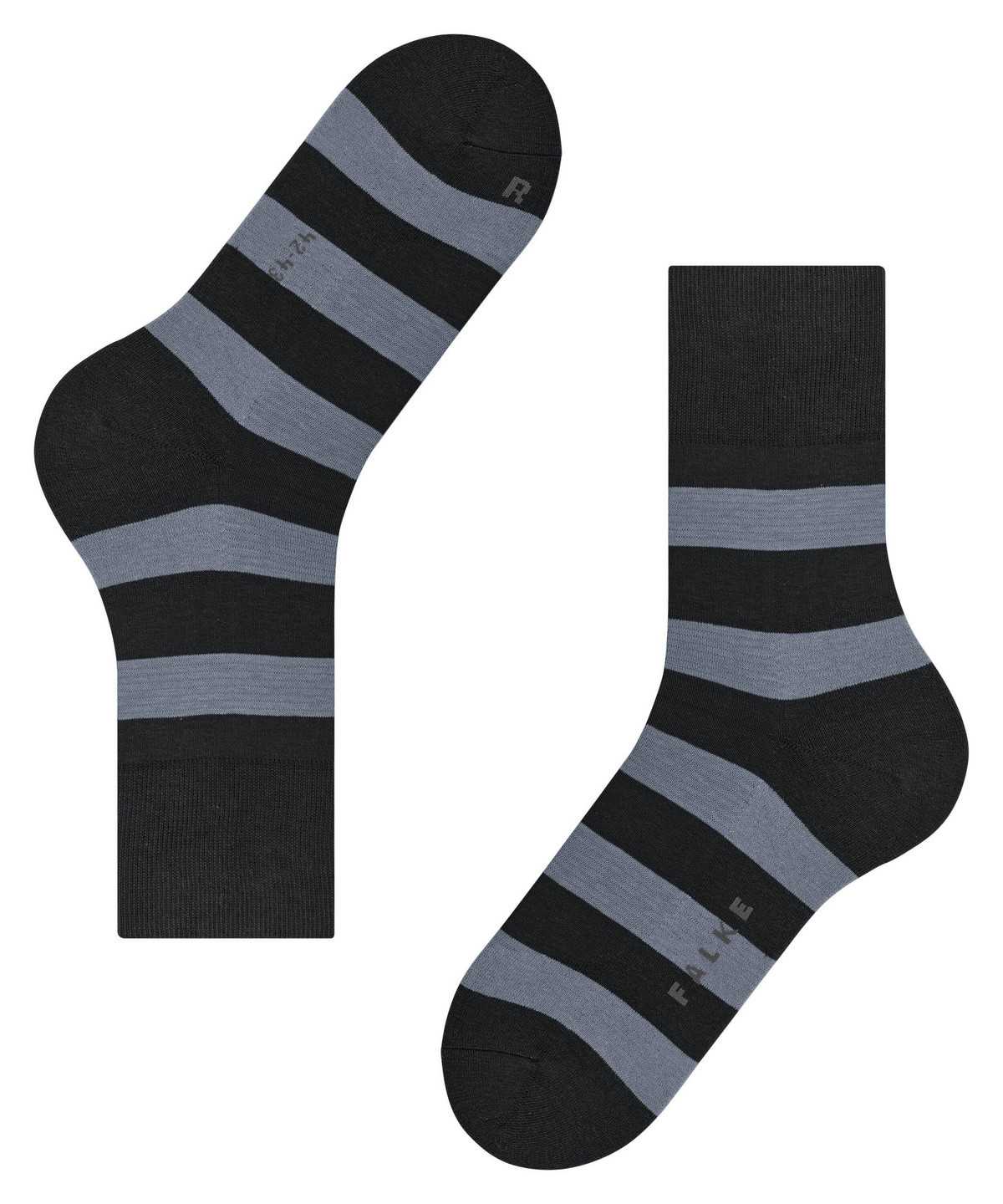 Falke Block Stripe Socks Zokni Férfi Fekete | BKWG-69014