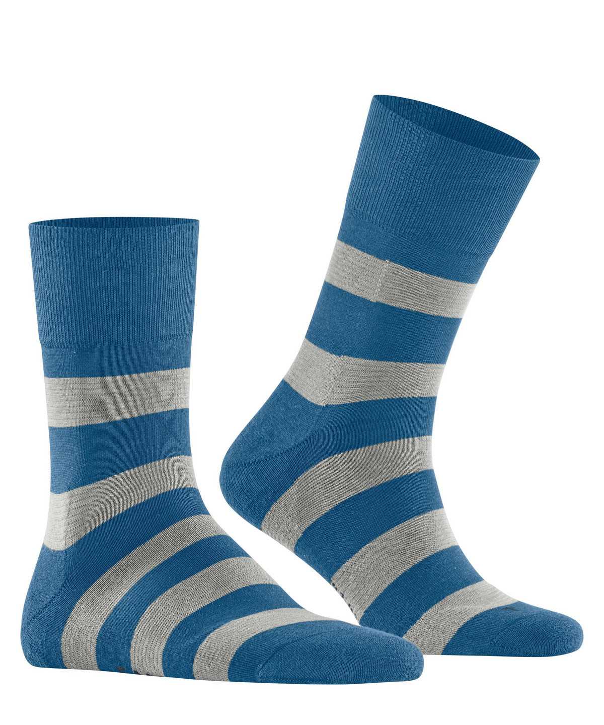 Falke Block Stripe Socks Zokni Férfi Kék | DIUB-94807