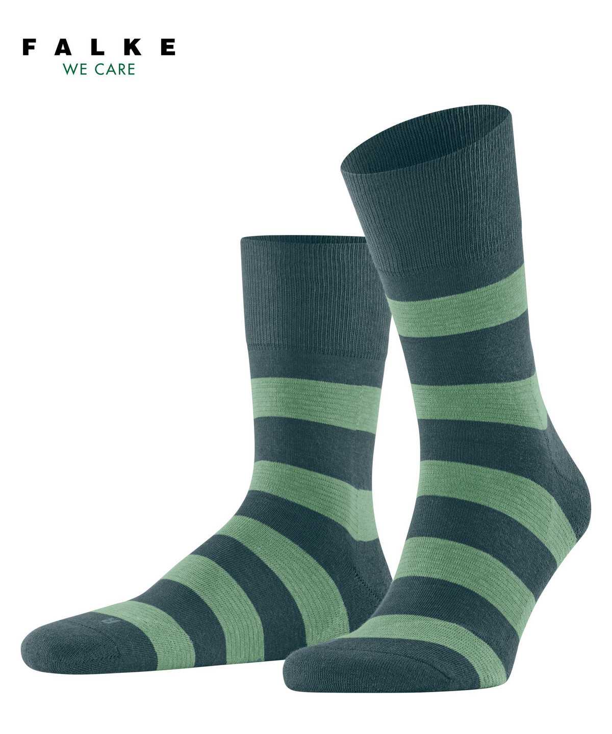 Falke Block Stripe Socks Zokni Férfi Zöld | YGCX-31207