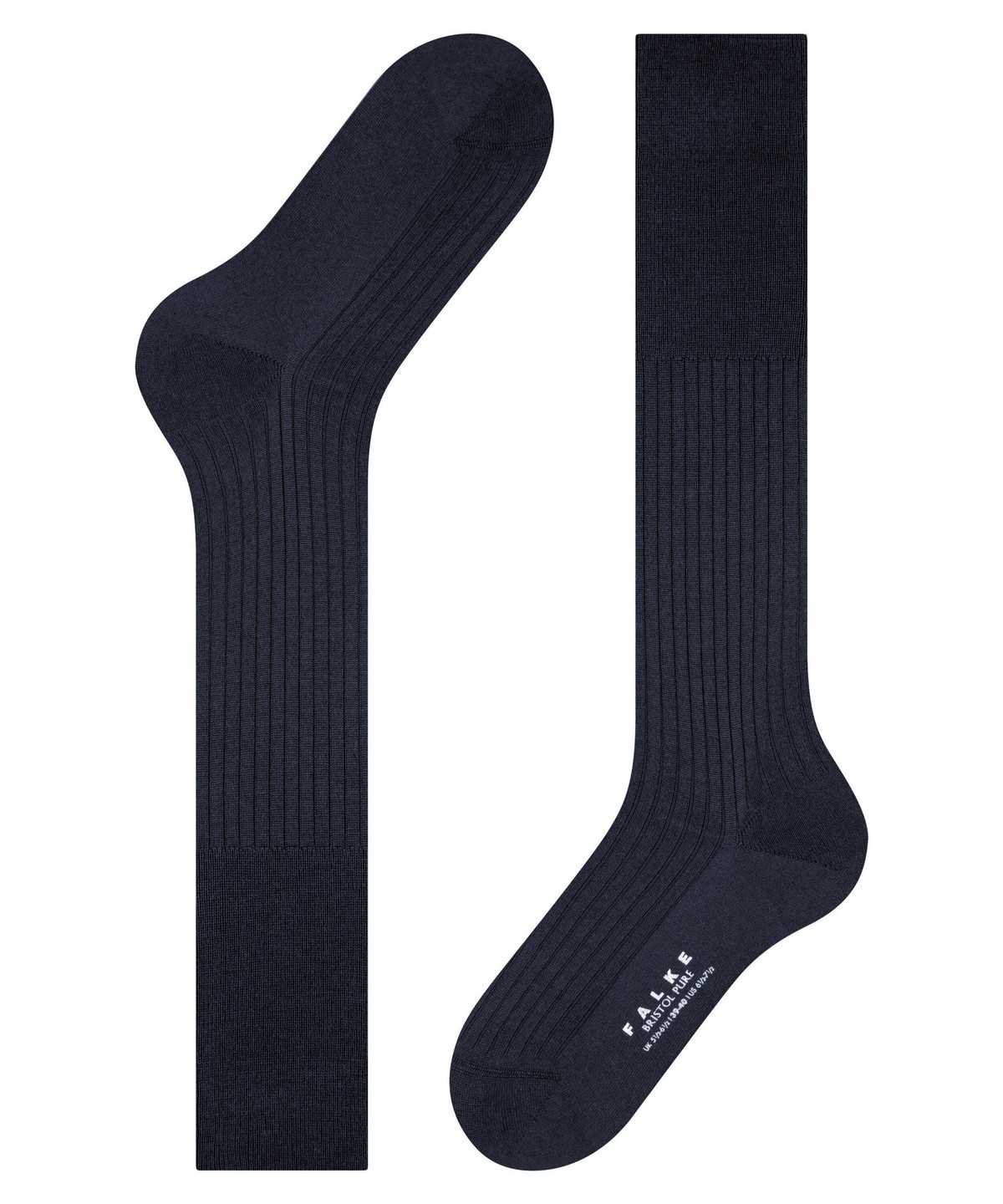 Falke Bristol Pure Knee-high Socks Zokni Férfi Kék | WYMN-95876