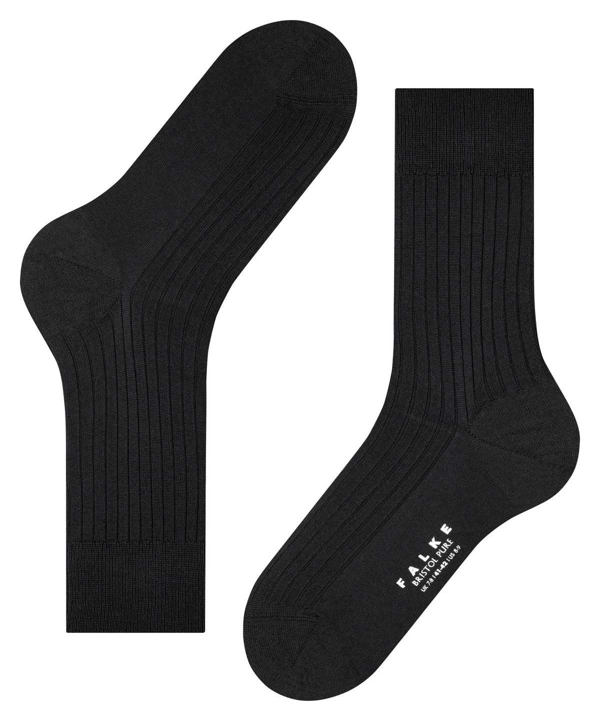 Falke Bristol Pure Socks Zokni Férfi Fekete | NCVD-65701