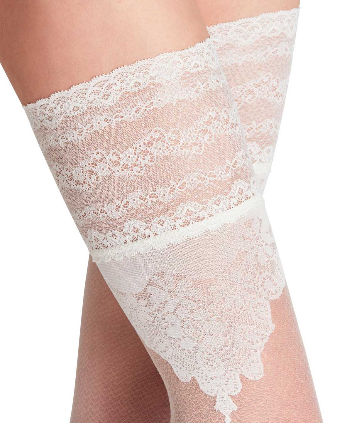 Falke Ceremonial 20 DEN Stay-ups Thigh Highs Női Fehér | YJPT-73852