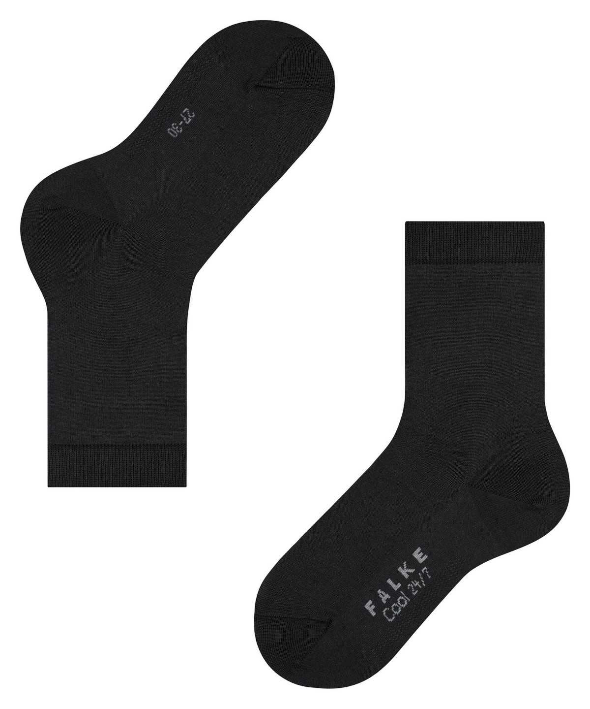 Falke Cool 24/7 Socks Zokni Gyerek Fekete | AFDM-57280