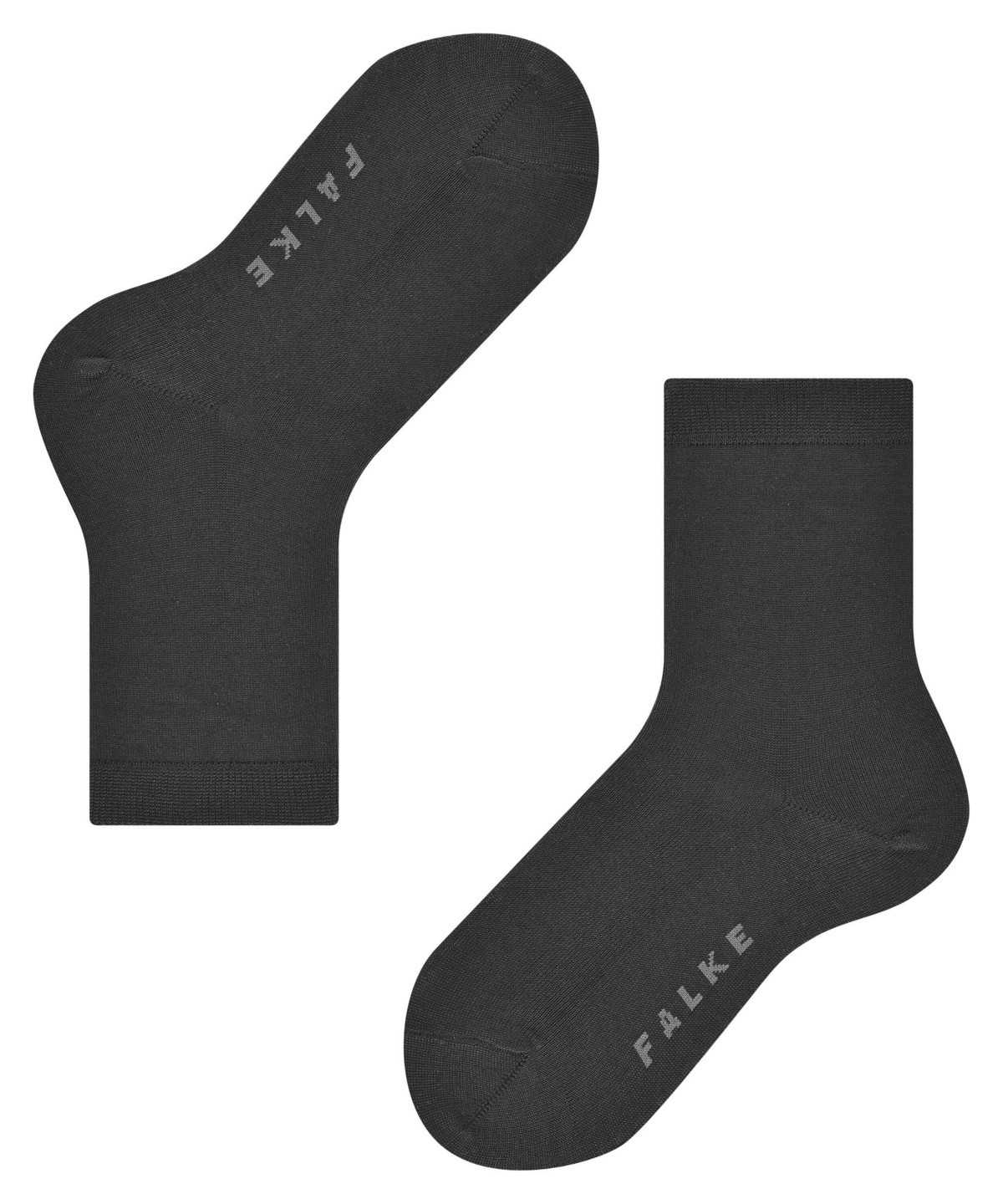 Falke Cotton Finesse Socks Zokni Gyerek Fekete | OZXW-43815