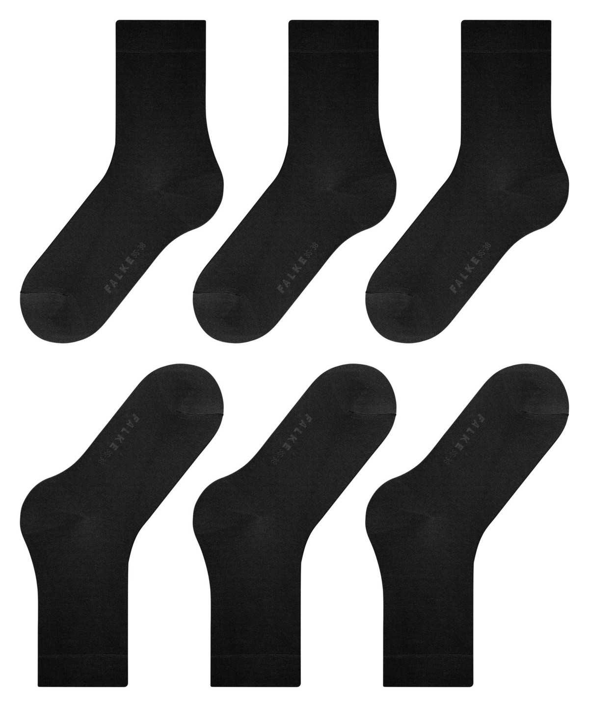 Falke Cotton Touch 3-Pack Socks Zokni Női Fekete | HLEY-36041