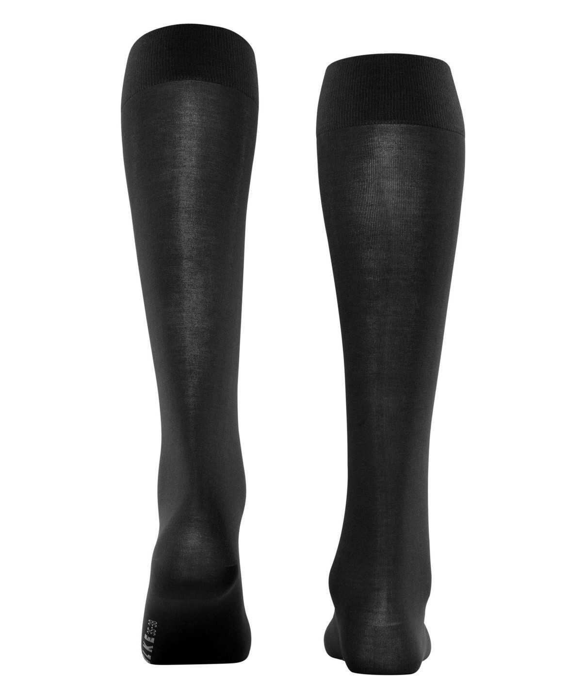 Falke Cotton Touch Knee-high Socks Zokni Női Fekete | HYSF-50693