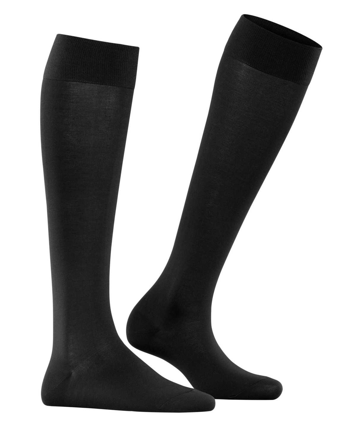 Falke Cotton Touch Knee-high Socks Zokni Női Fekete | HYSF-50693