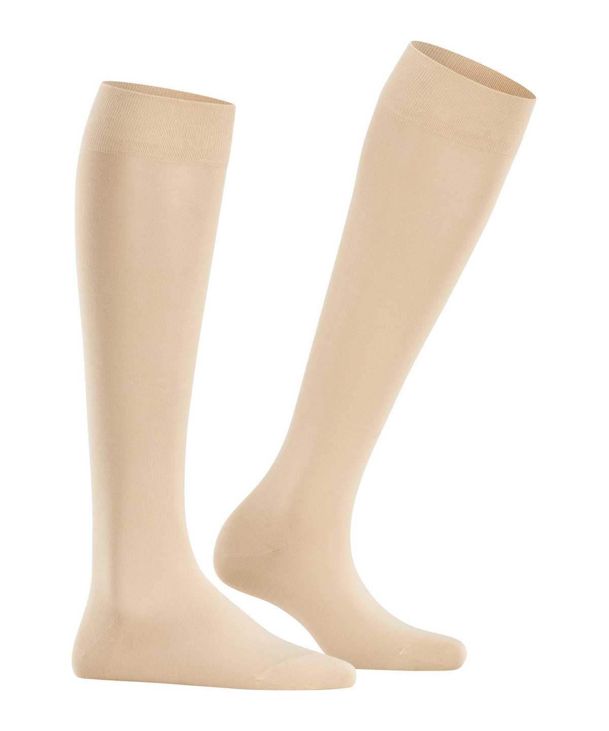 Falke Cotton Touch Knee-high Socks Zokni Női Bézs | PDUA-42051