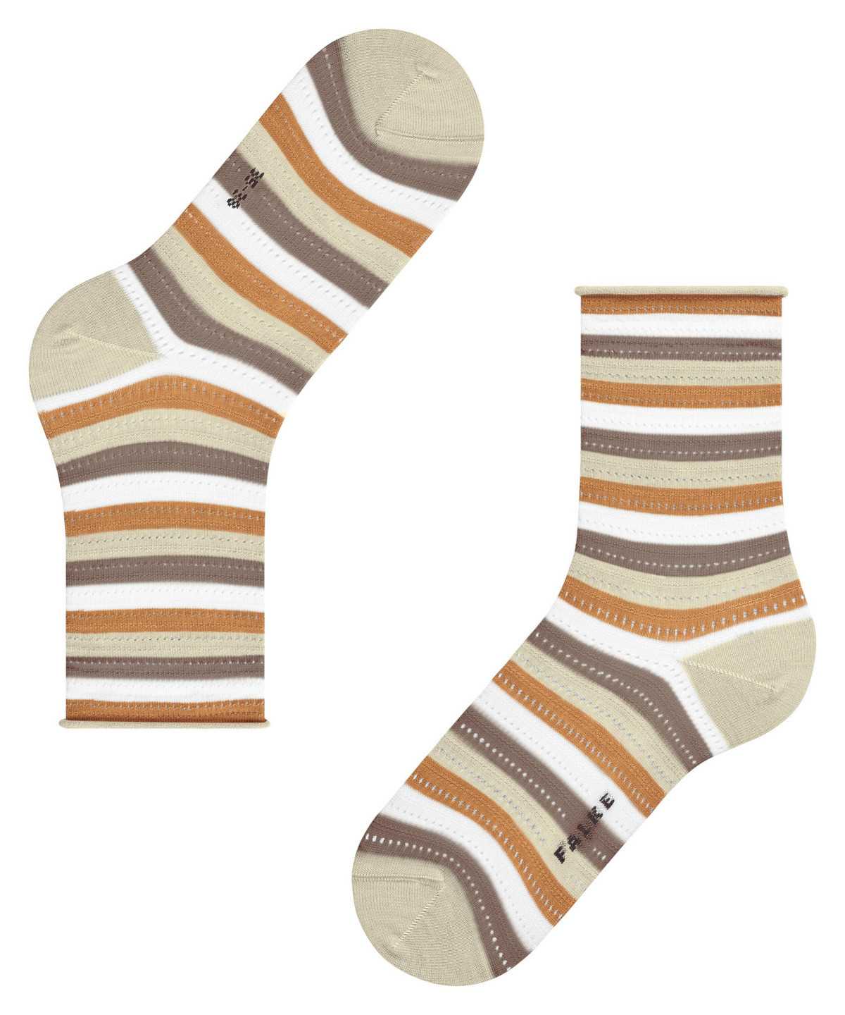 Falke Dopamine Stripe Socks Zokni Női Bézs | STAF-69057