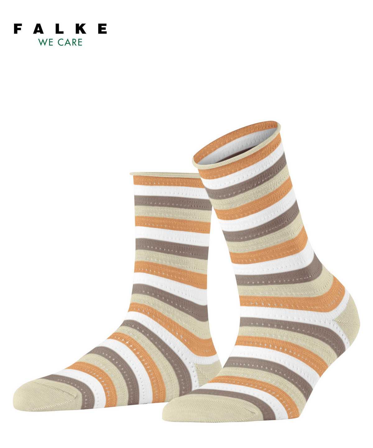 Falke Dopamine Stripe Socks Zokni Női Bézs | STAF-69057