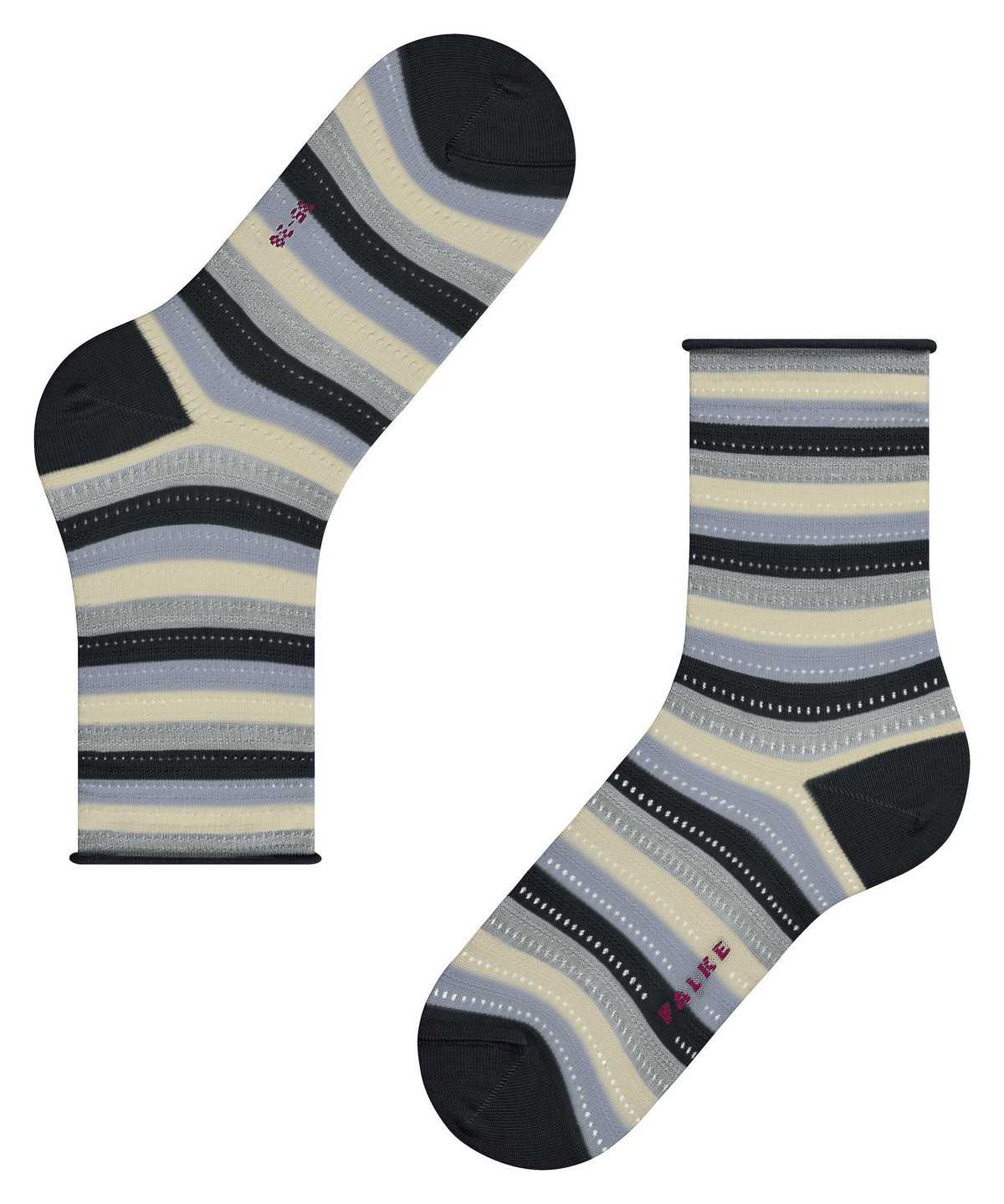 Falke Dopamine Stripe Socks Zokni Női Fekete | LXZK-12467