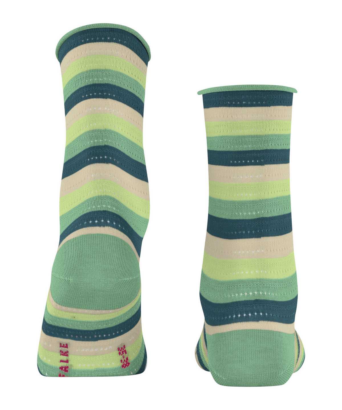 Falke Dopamine Stripe Socks Zokni Női Zöld | JBSC-92608