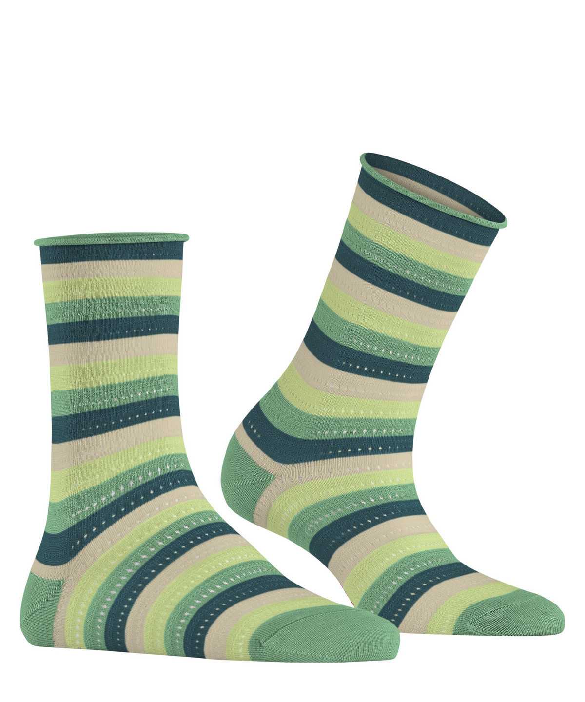 Falke Dopamine Stripe Socks Zokni Női Zöld | JBSC-92608