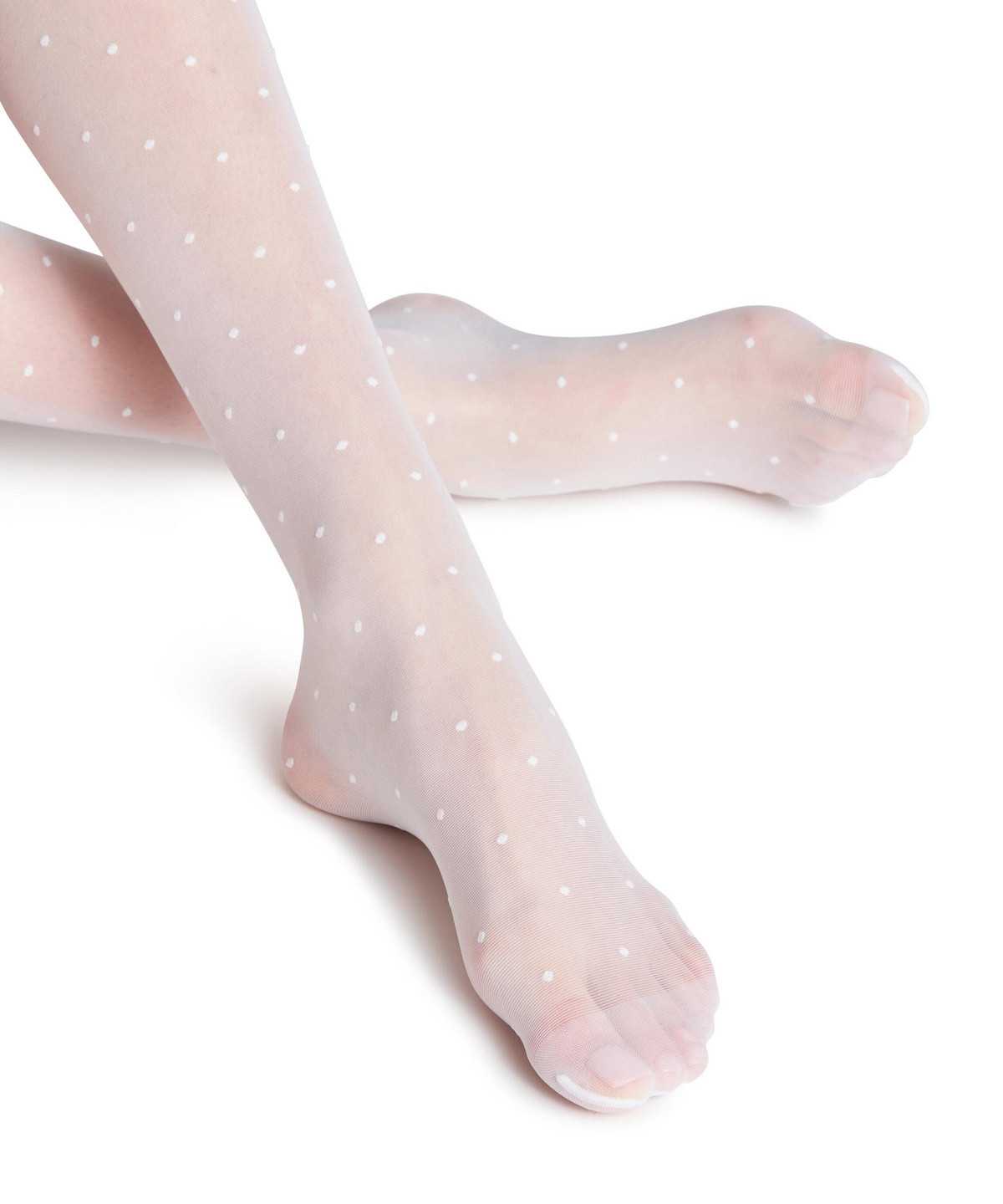 Falke Dot 15 DEN Stay-ups Thigh Highs Női Fehér | KQNE-41052