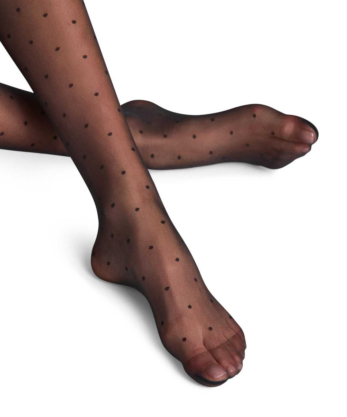 Falke Dot 15 DEN Stay-ups Thigh Highs Női Fekete | ADGW-52306