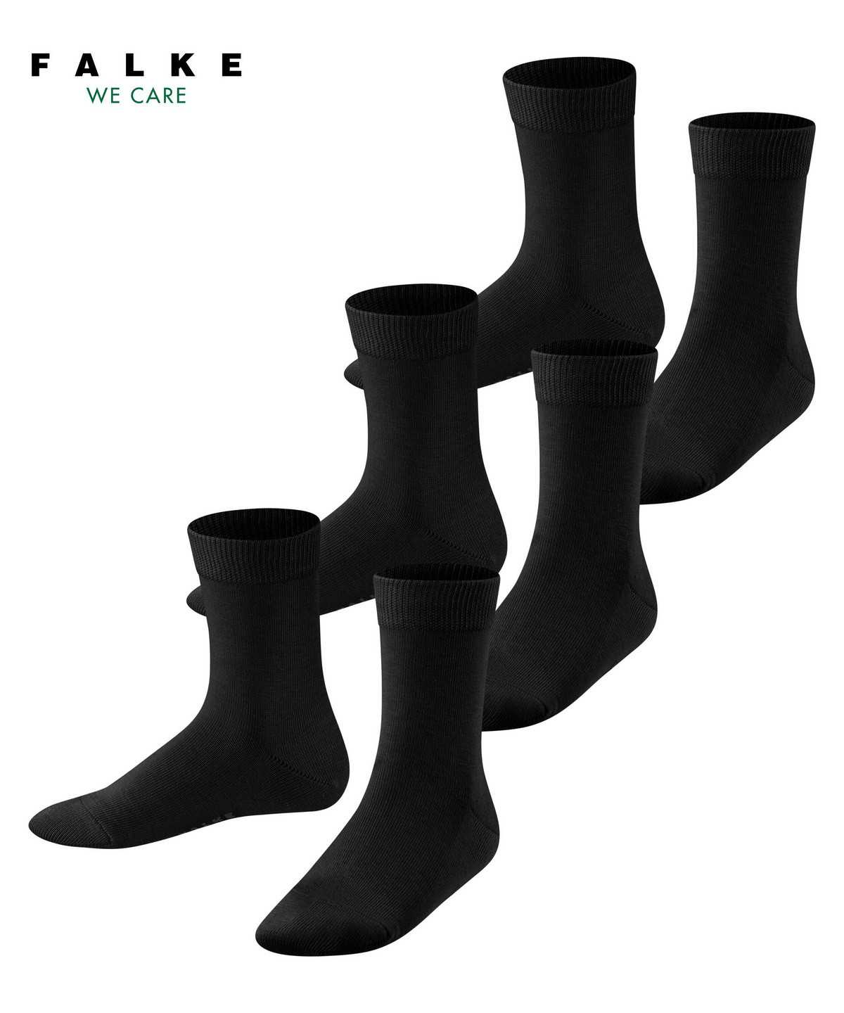 Falke Family 3-Pack Socks Zokni Gyerek Fekete | FTCV-53804