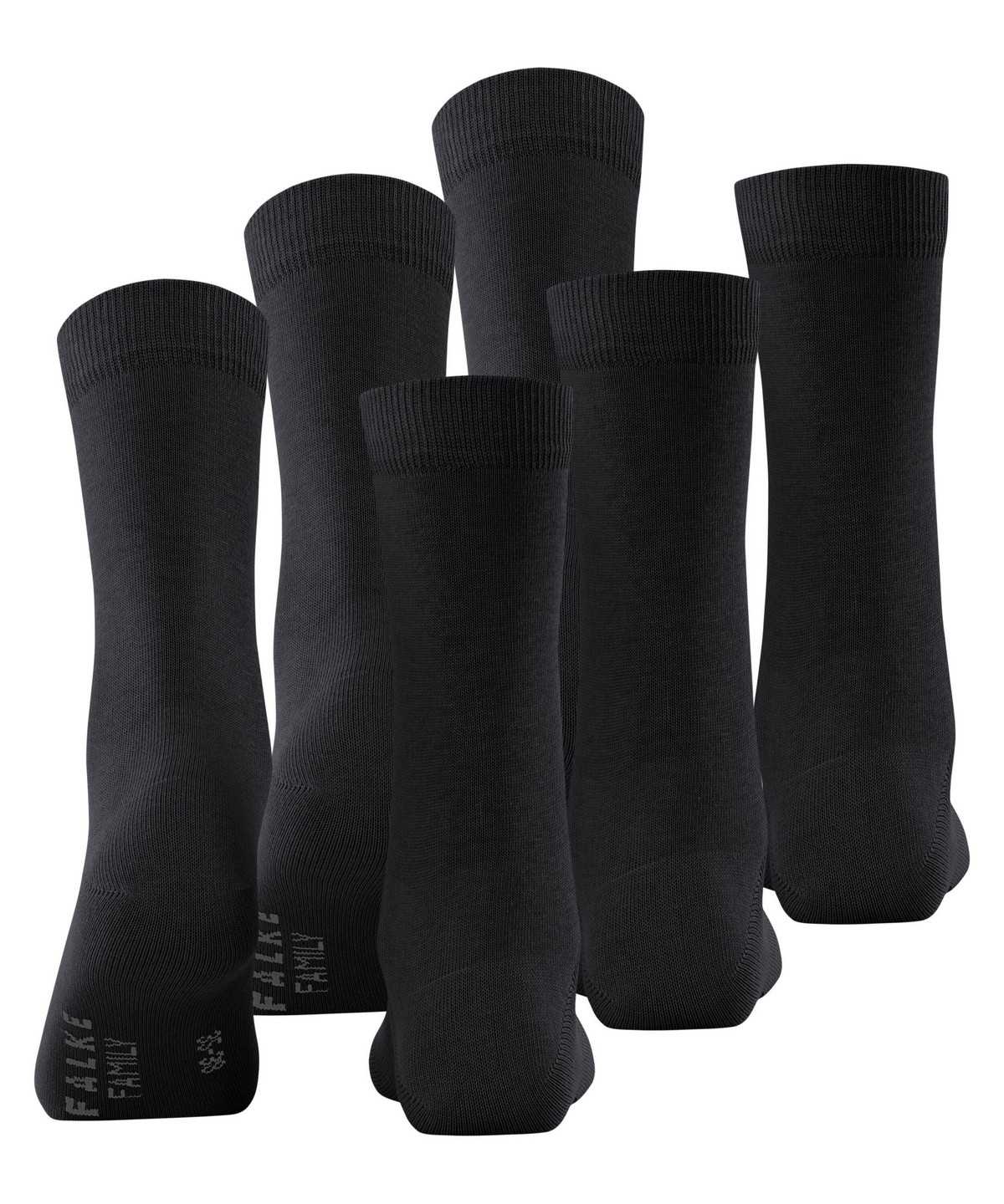 Falke Family 3-Pack Socks Zokni Női Fekete | MGIX-61475