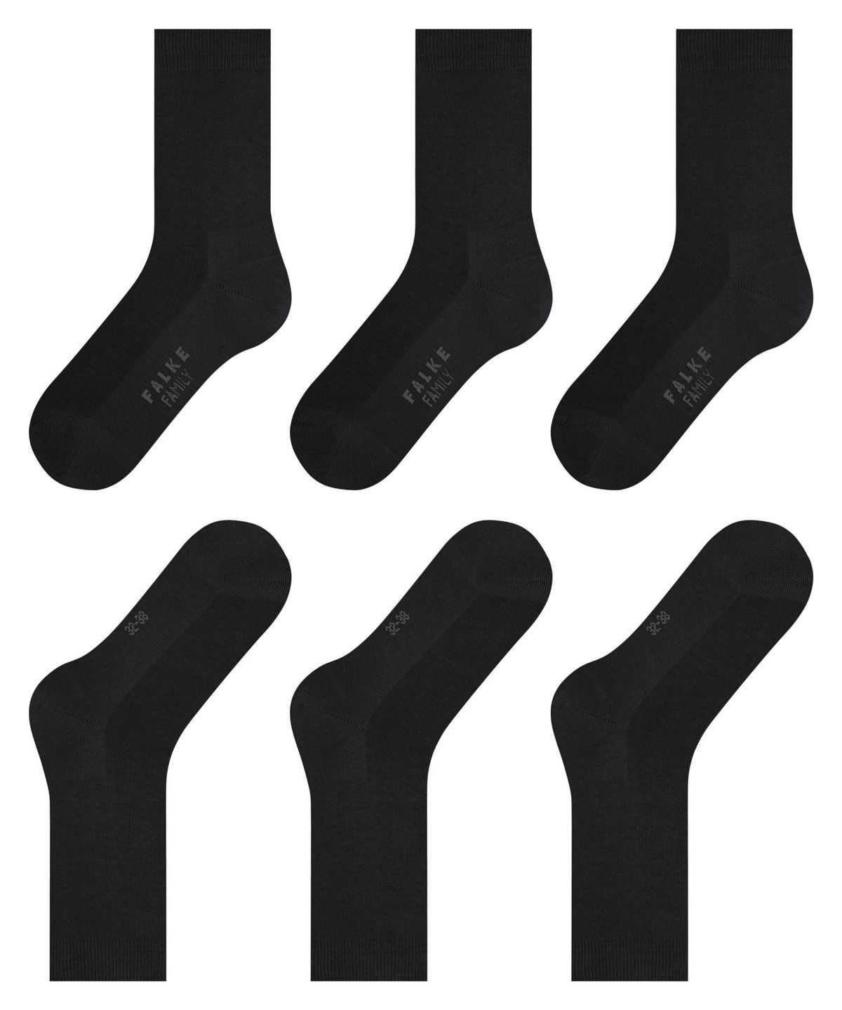 Falke Family 3-Pack Socks Zokni Női Fekete | MGIX-61475