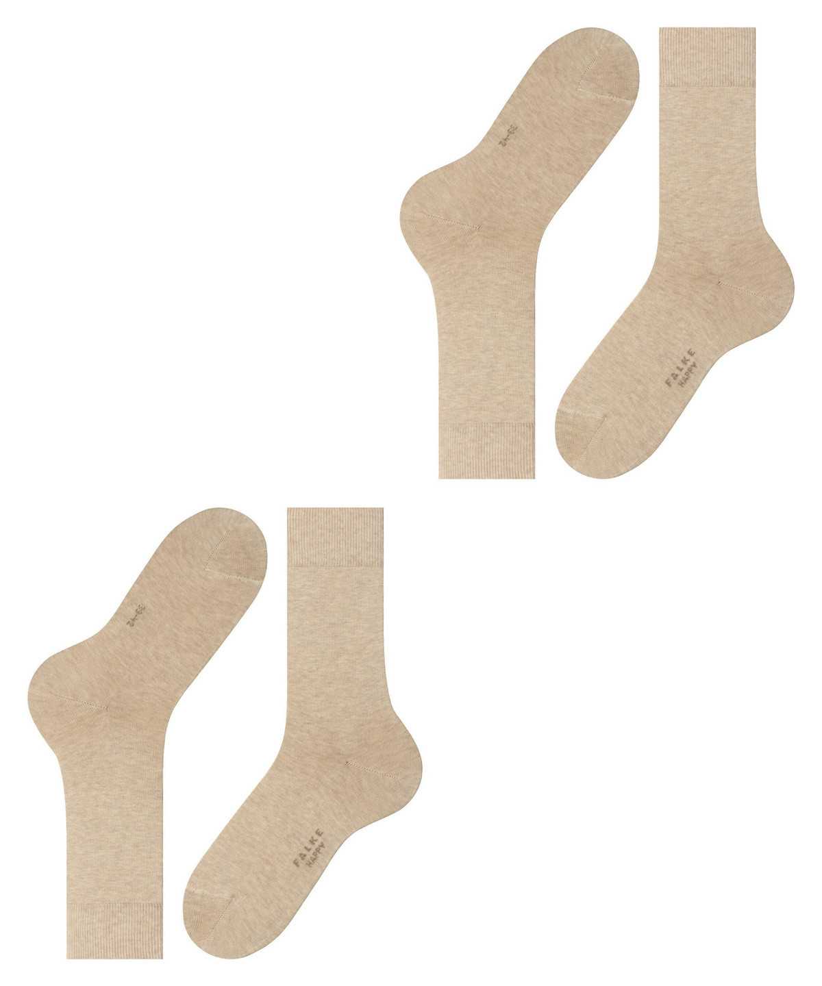 Falke Happy 2-Pack Socks Zokni Férfi Bézs | PDSO-26398