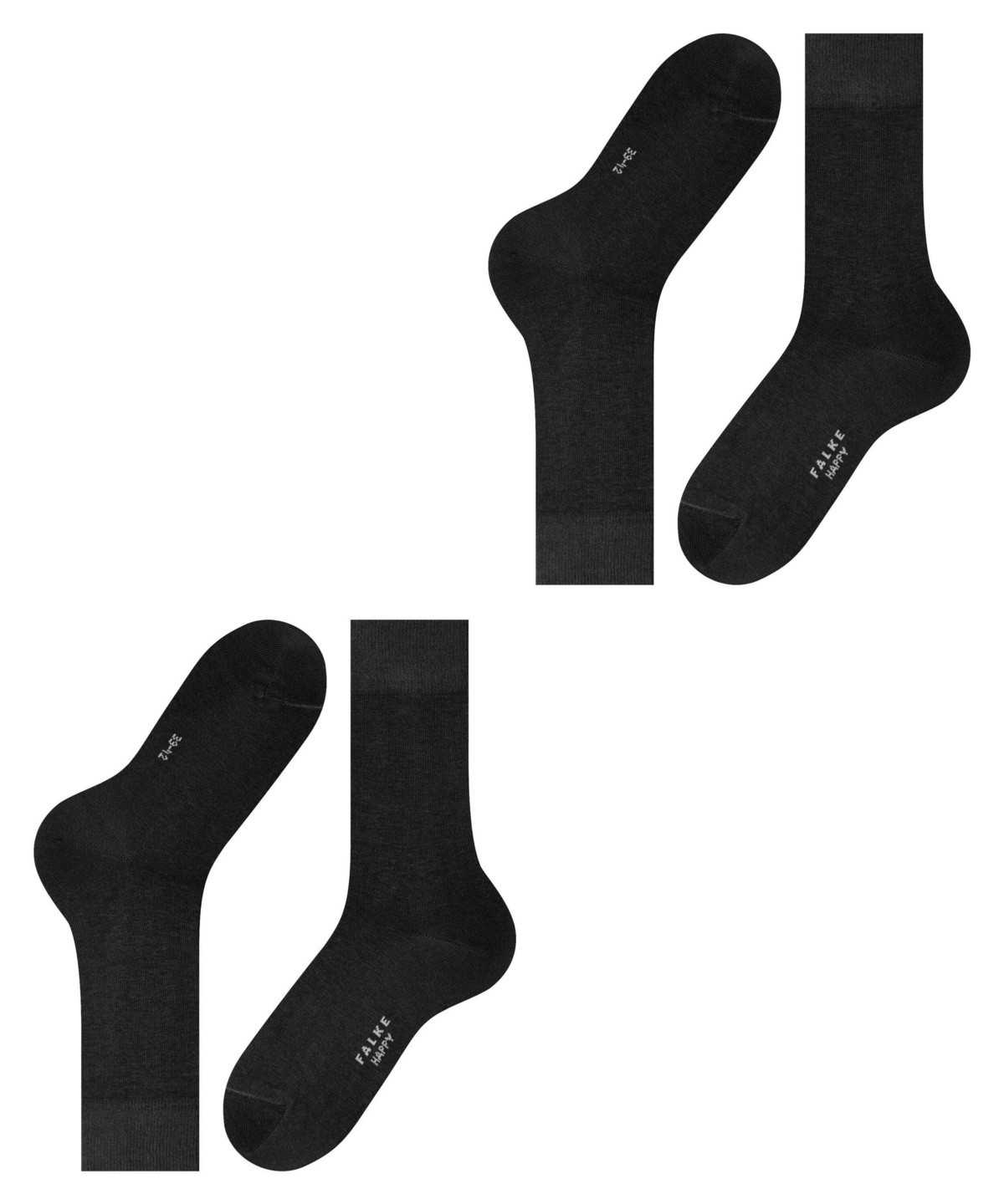 Falke Happy 2-Pack Socks Zokni Férfi Fekete | WIQH-15920