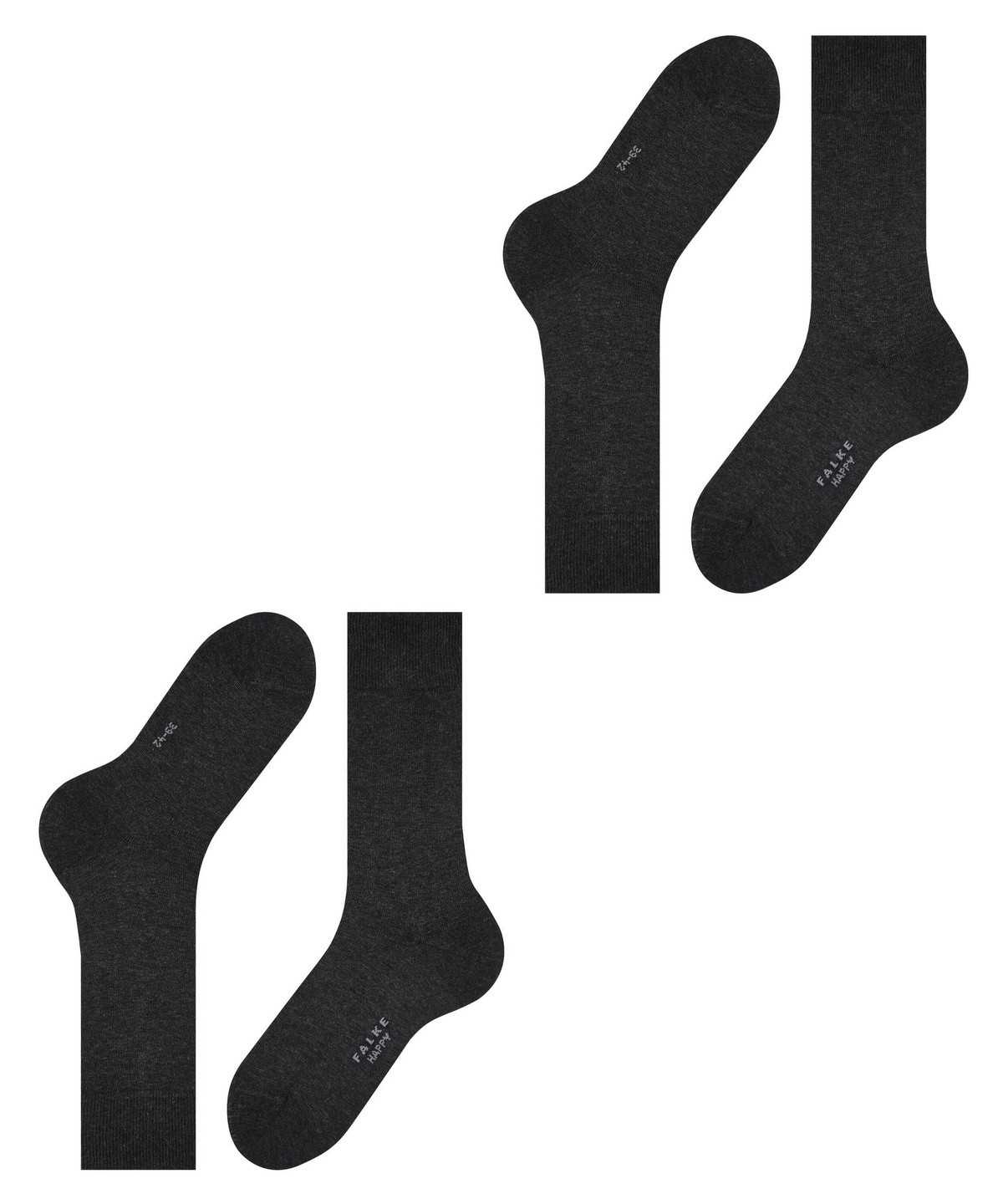 Falke Happy 2-Pack Socks Zokni Férfi Szürke | JHQV-97825