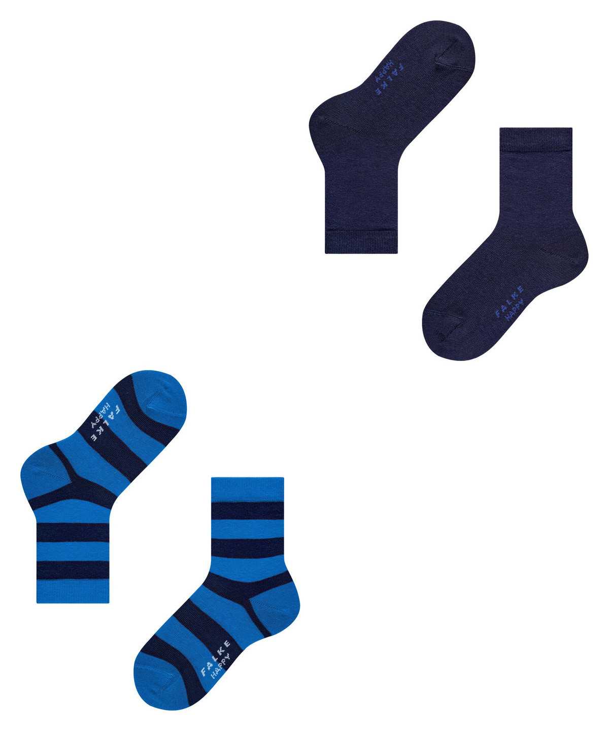 Falke Happy Stripe 2-Pack Socks Zokni Gyerek Fekete | IFZR-14839