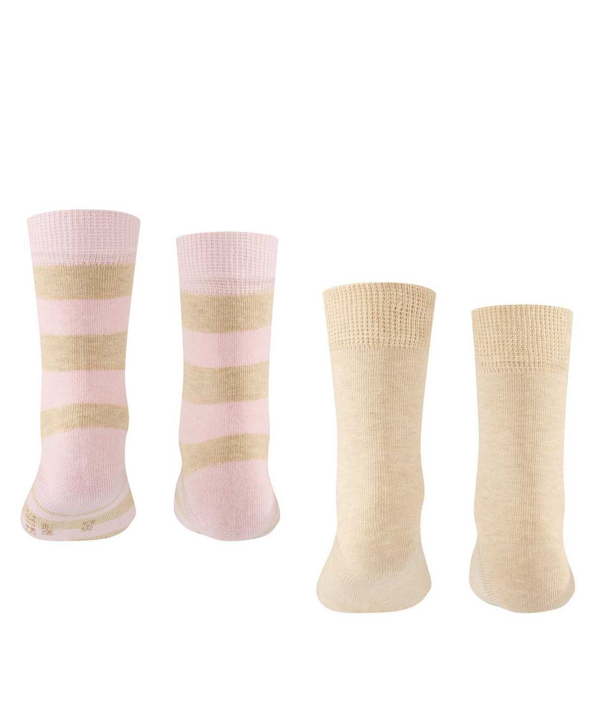 Falke Happy Stripe 2-Pack Socks Zokni Gyerek Bézs | UDOE-13547