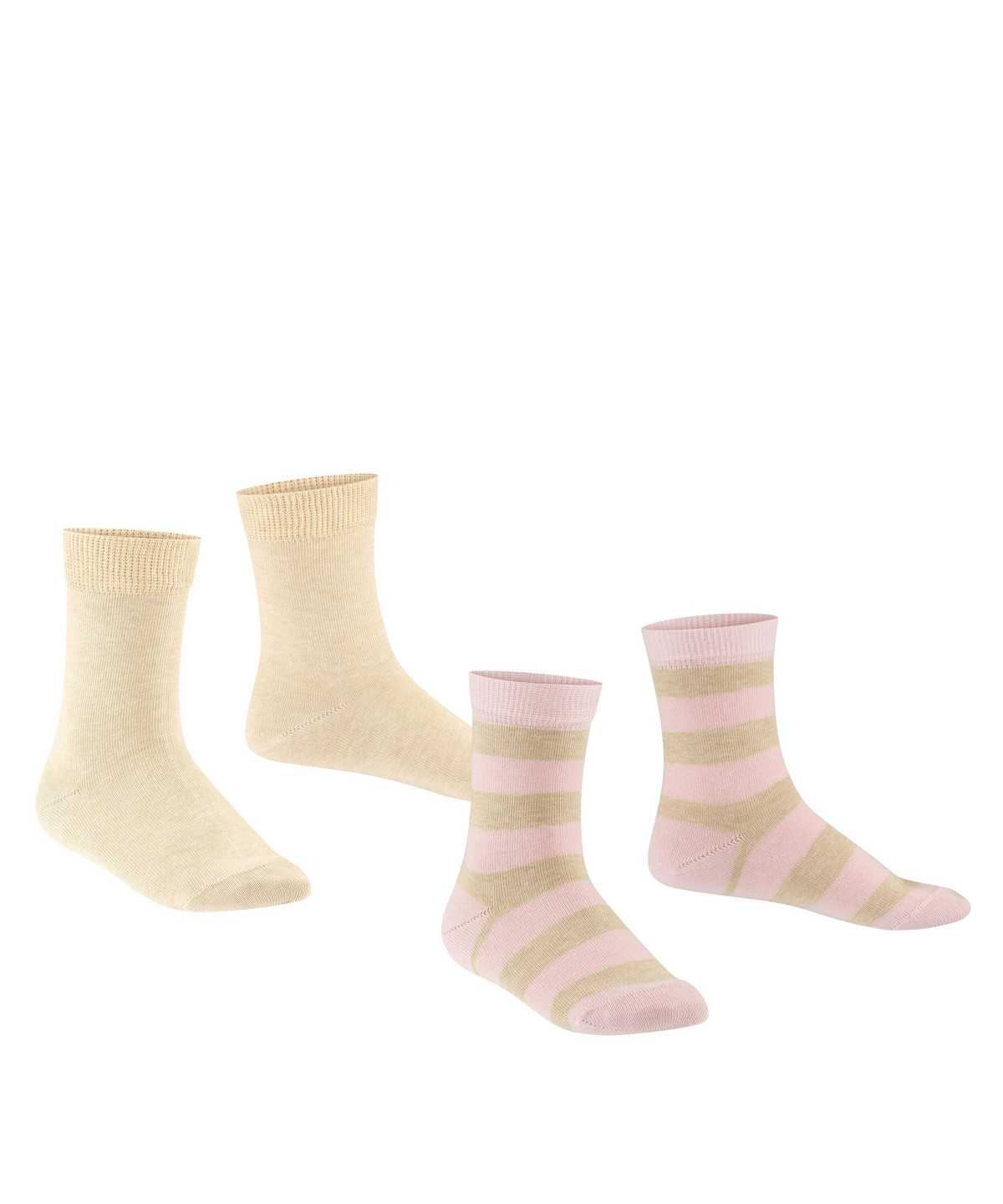 Falke Happy Stripe 2-Pack Socks Zokni Gyerek Bézs | UDOE-13547