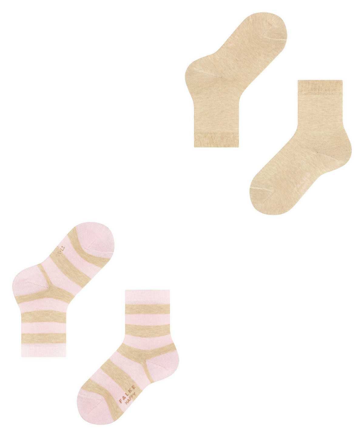 Falke Happy Stripe 2-Pack Socks Zokni Gyerek Bézs | UDOE-13547