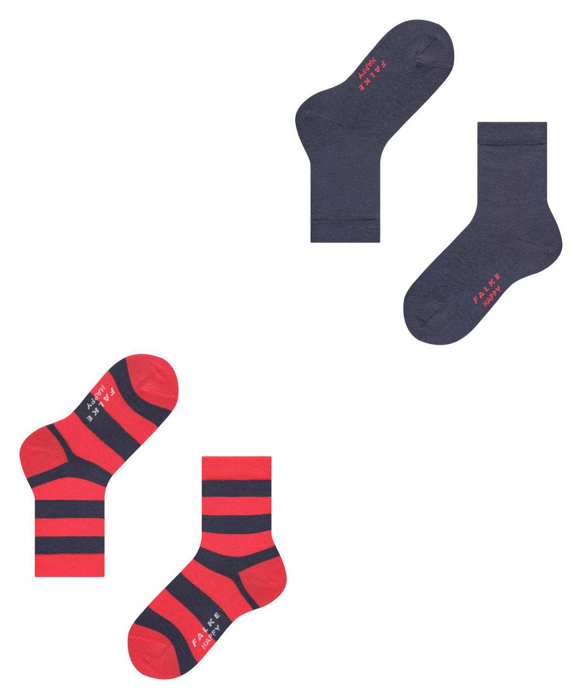 Falke Happy Stripe 2-Pack Socks Zokni Gyerek Kék | USGJ-23817