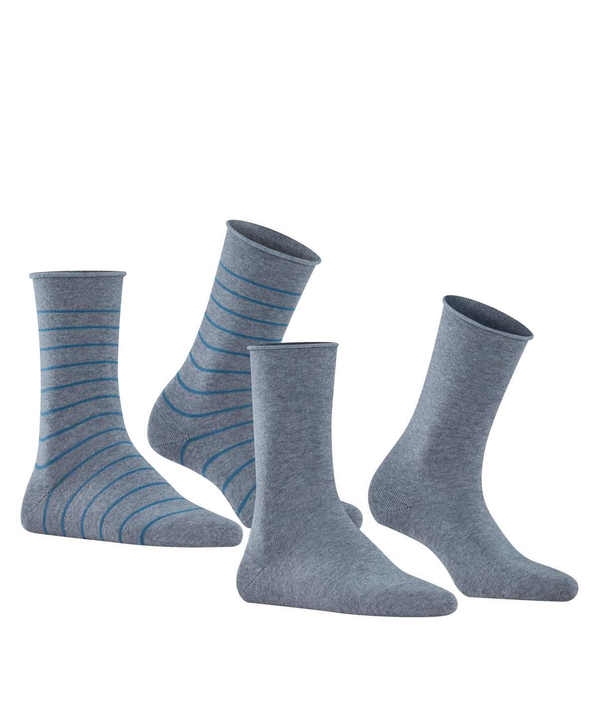 Falke Happy Stripe 2-Pack Socks Zokni Női Szürke | YAHZ-70829