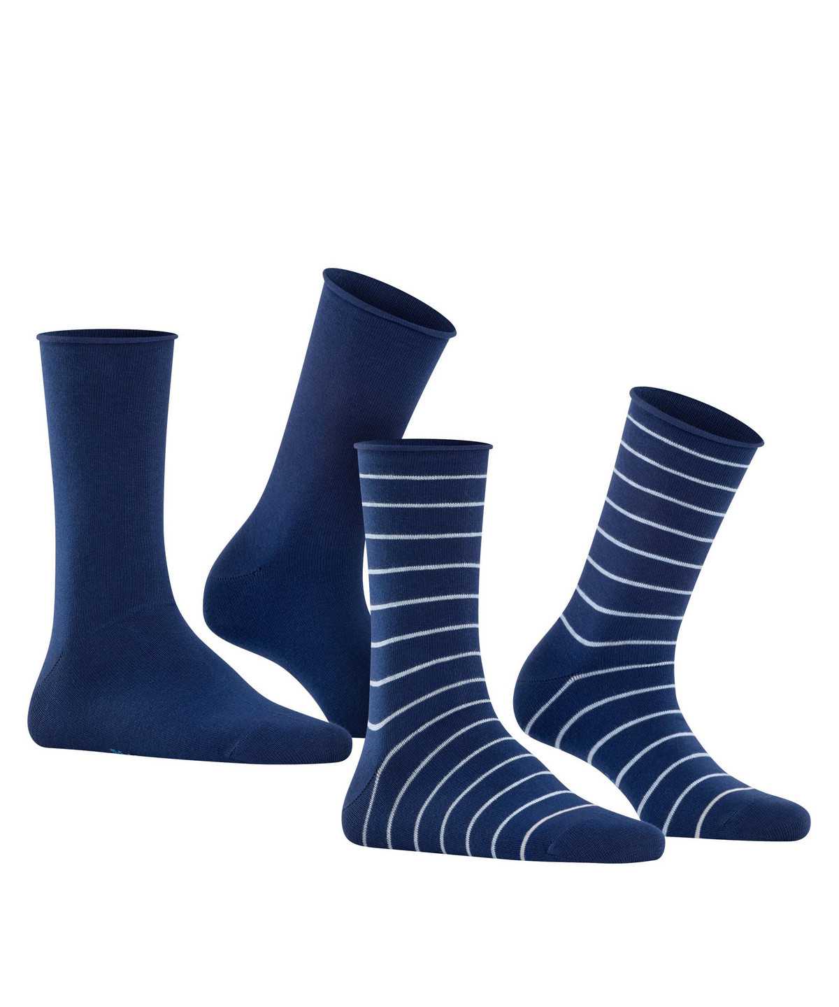 Falke Happy Stripe 2-Pack Socks Zokni Női Kék | IQJV-20834