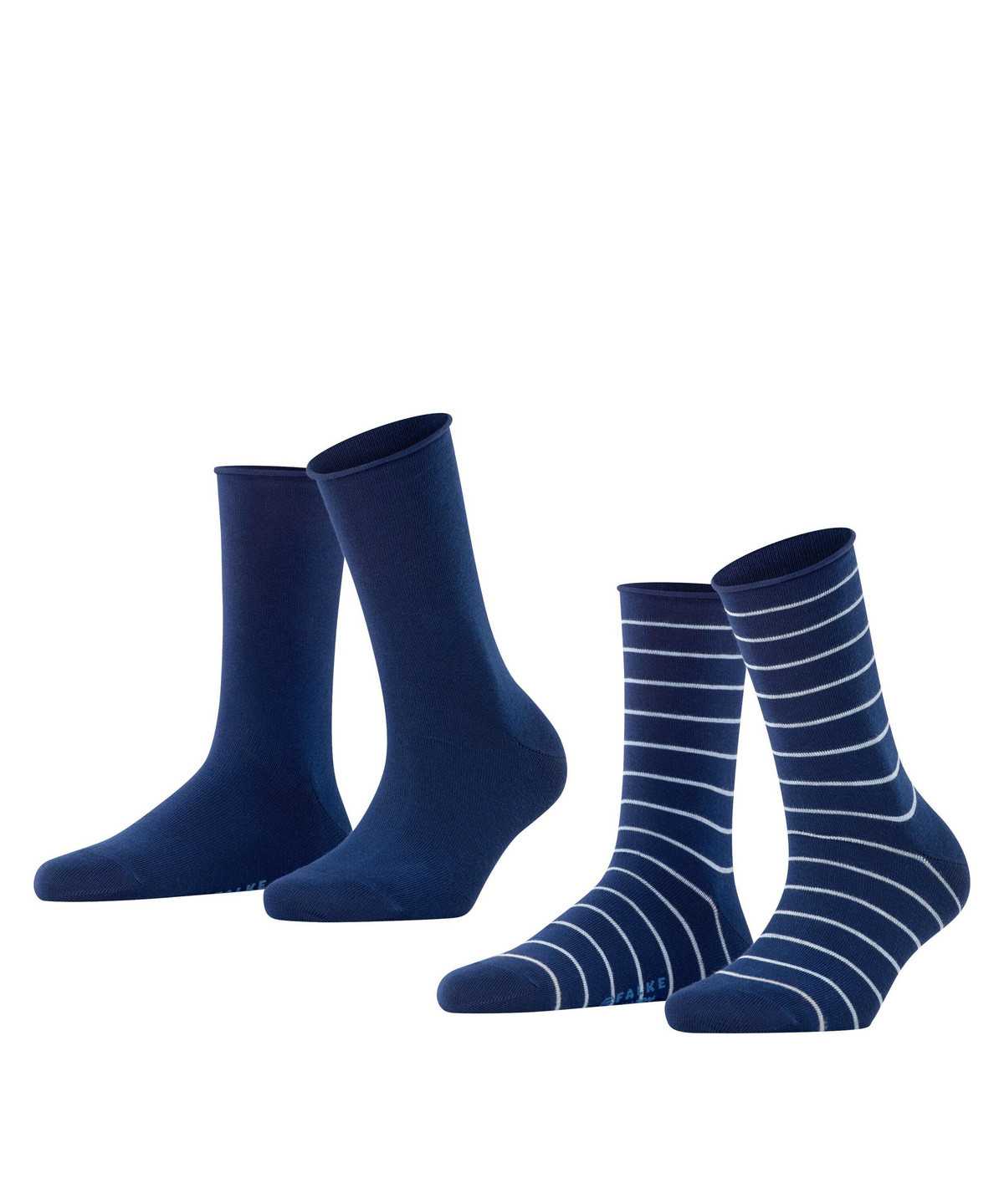 Falke Happy Stripe 2-Pack Socks Zokni Női Kék | IQJV-20834