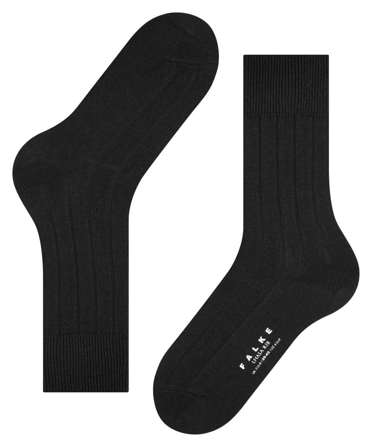 Falke Lhasa Rib Socks Zokni Férfi Fekete | NTEA-27835