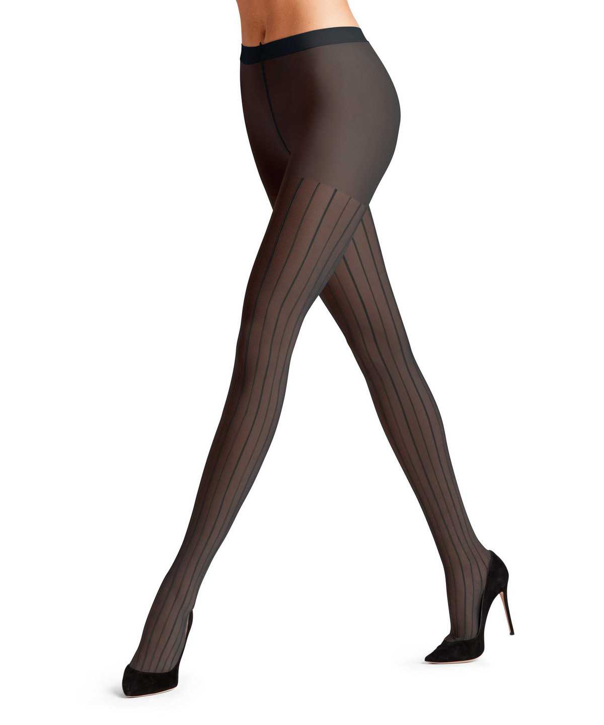 Falke Linear Lounge 25 DEN Tights Tights Női Fekete | ZHUI-60485