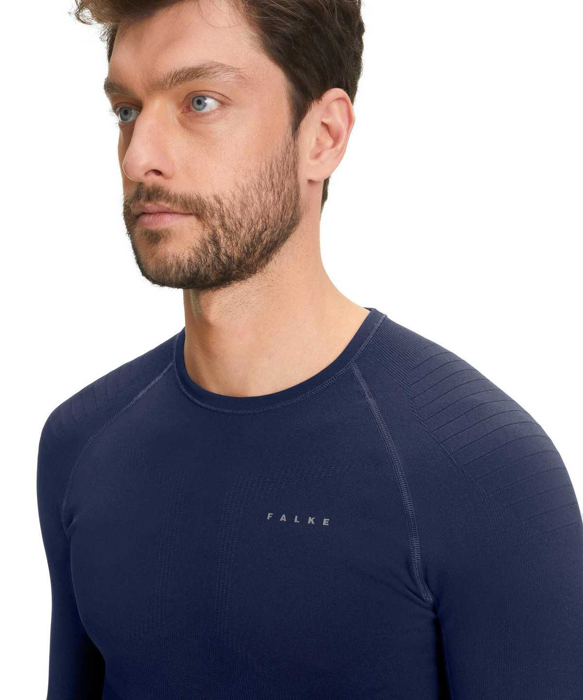 Falke Long sleeve shirt Maximum Warm Long Sleeve T-Shirts Férfi Kék | QLOW-73285