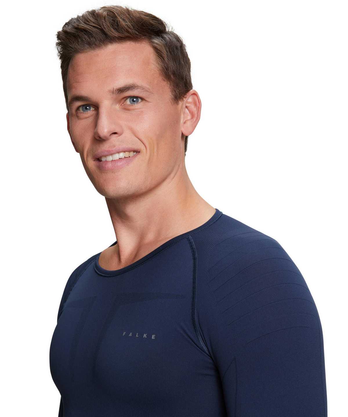 Falke Long sleeve shirt Warm Long Sleeve T-Shirts Férfi Kék | OTEF-56340