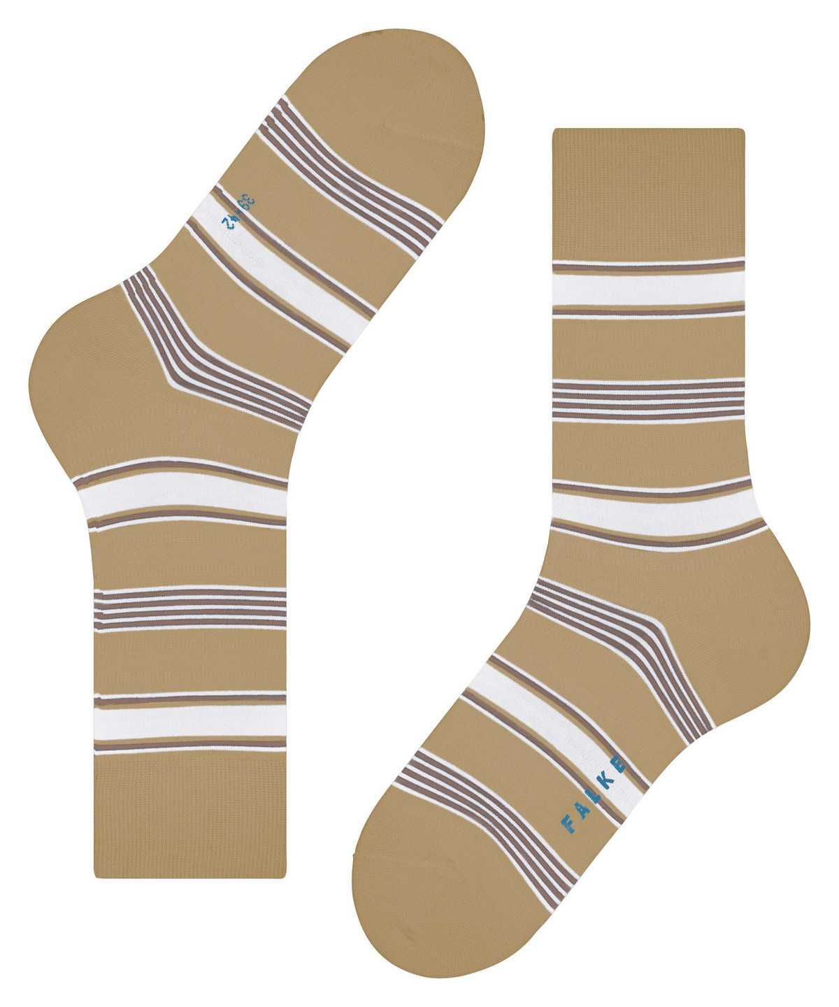 Falke Marina Stripe Socks Zokni Férfi Bézs | VBDA-61950