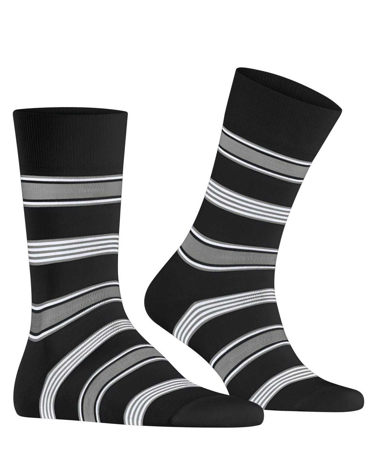 Falke Marina Stripe Socks Zokni Férfi Fekete | JNAE-23769