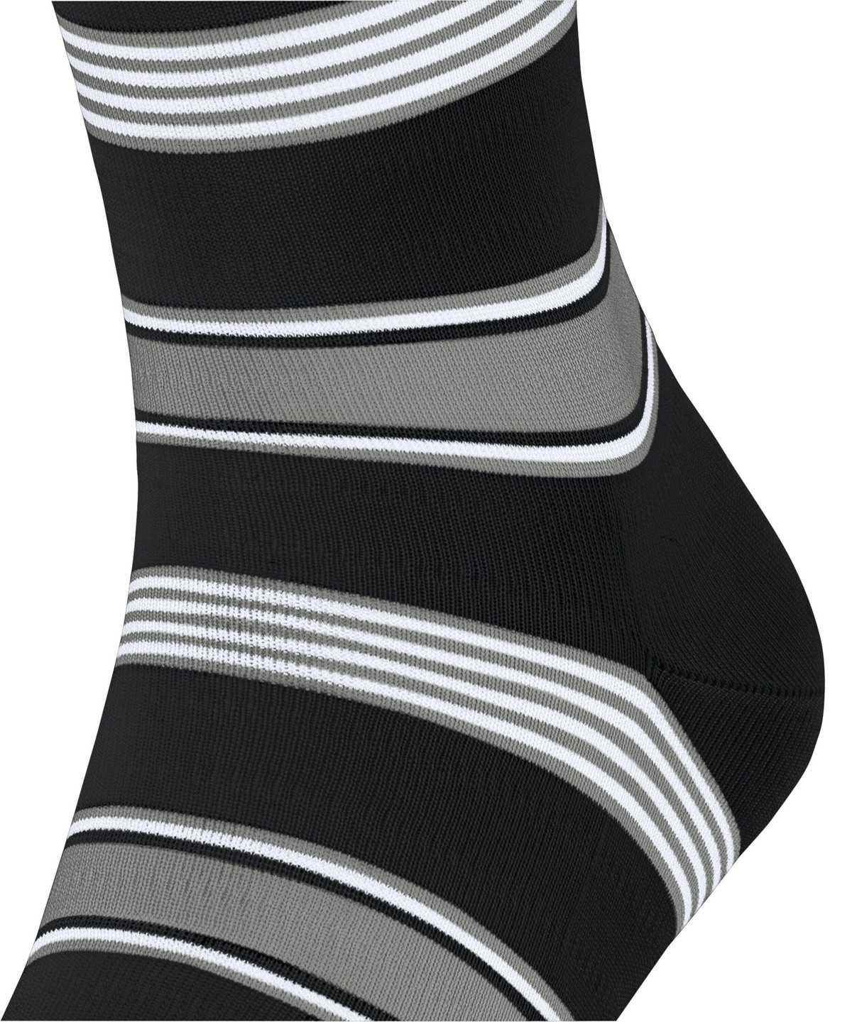 Falke Marina Stripe Socks Zokni Férfi Fekete | JNAE-23769