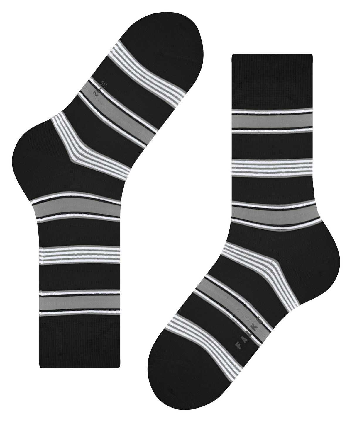 Falke Marina Stripe Socks Zokni Férfi Fekete | JNAE-23769