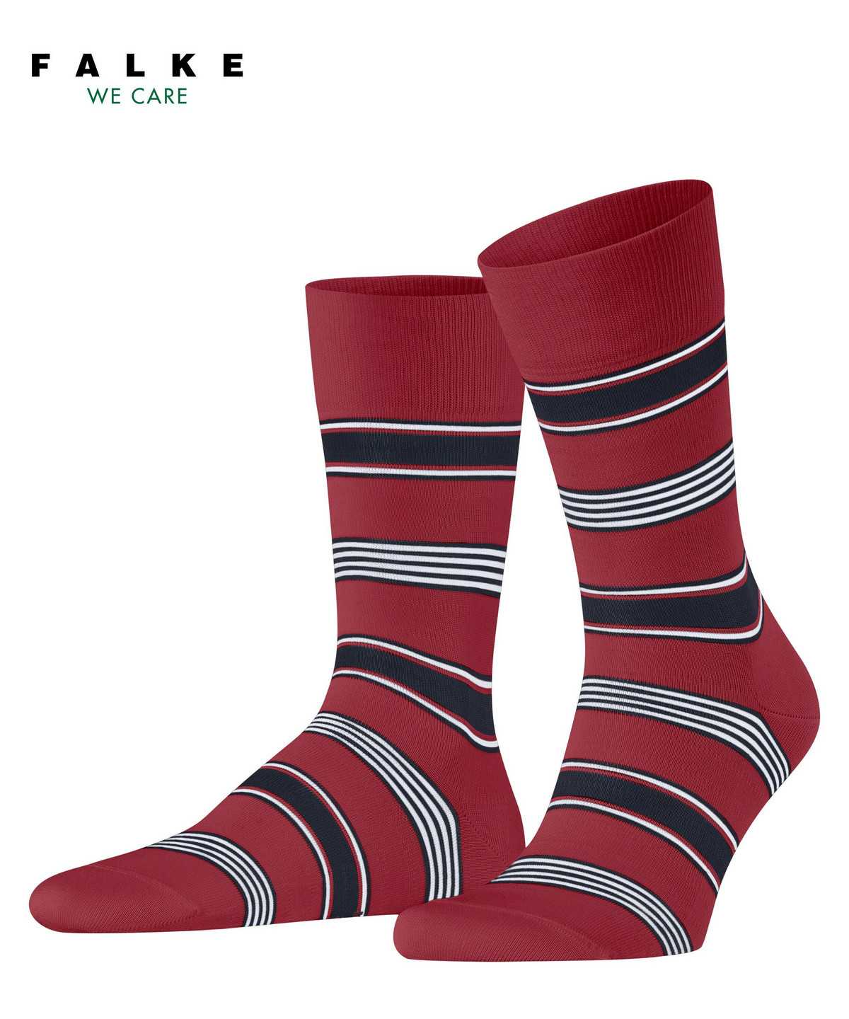 Falke Marina Stripe Socks Zokni Férfi Piros | GYNQ-51480