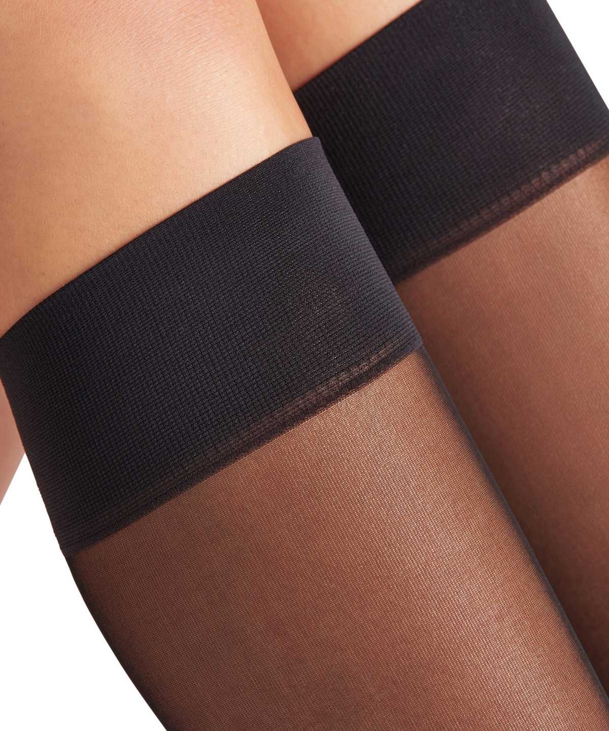 Falke Matt Deluxe 20 DEN Knee-high Socks Zokni Női Fekete | QZNI-60732