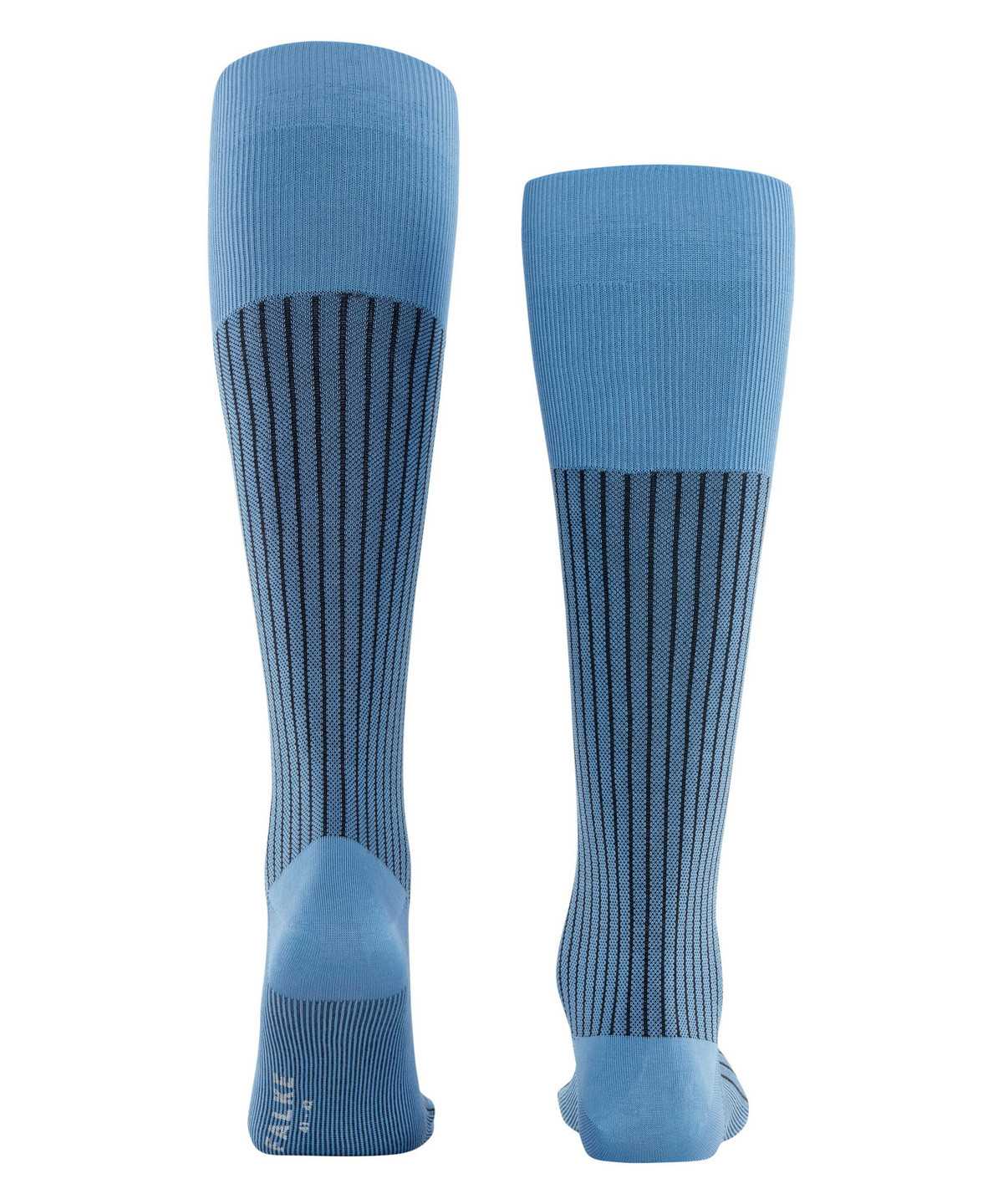 Falke Oxford Stripe Knee-high Socks Zokni Férfi Kék | RPYA-79403