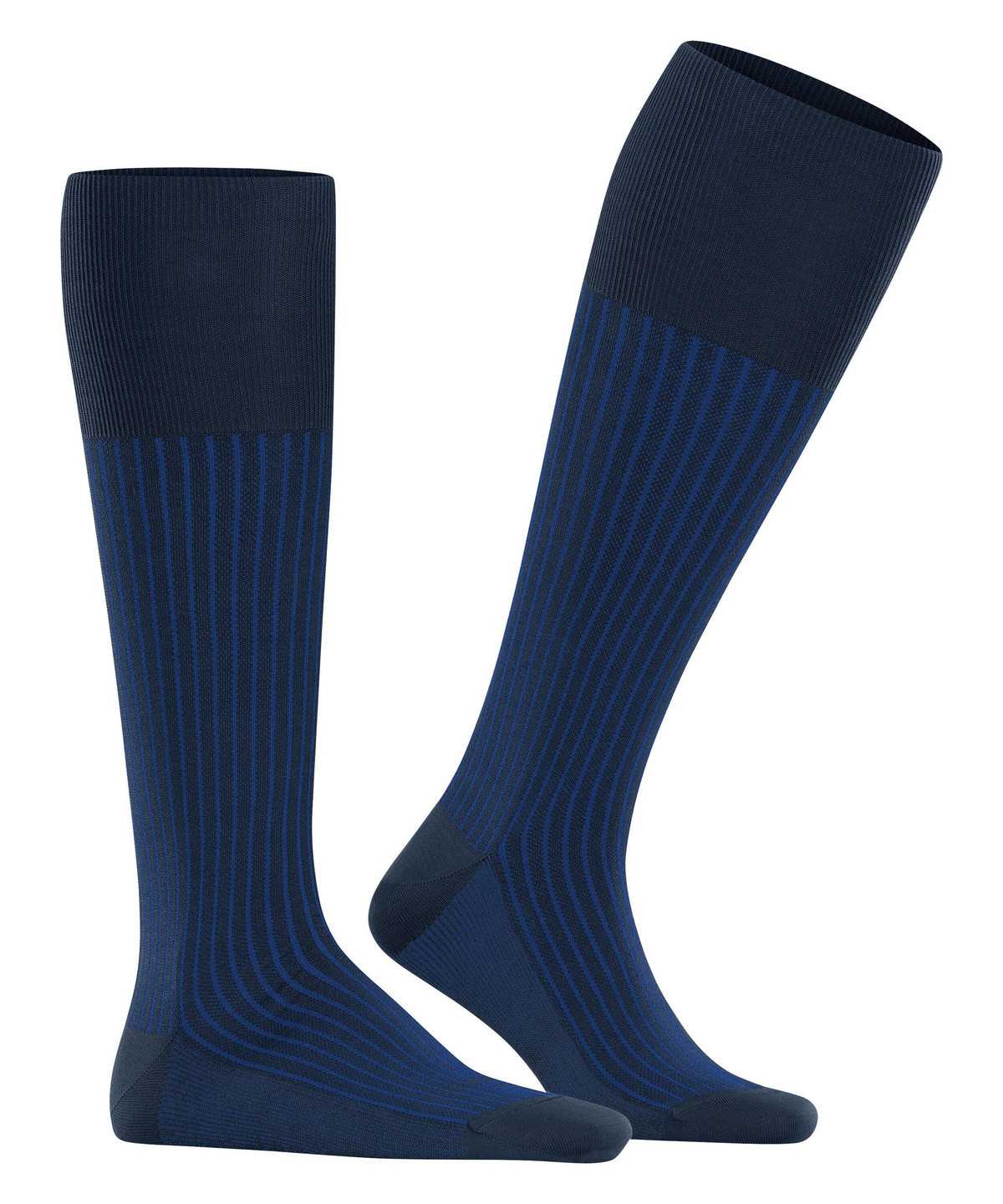 Falke Oxford Stripe Knee-high Socks Zokni Férfi Kék | QPFE-04178