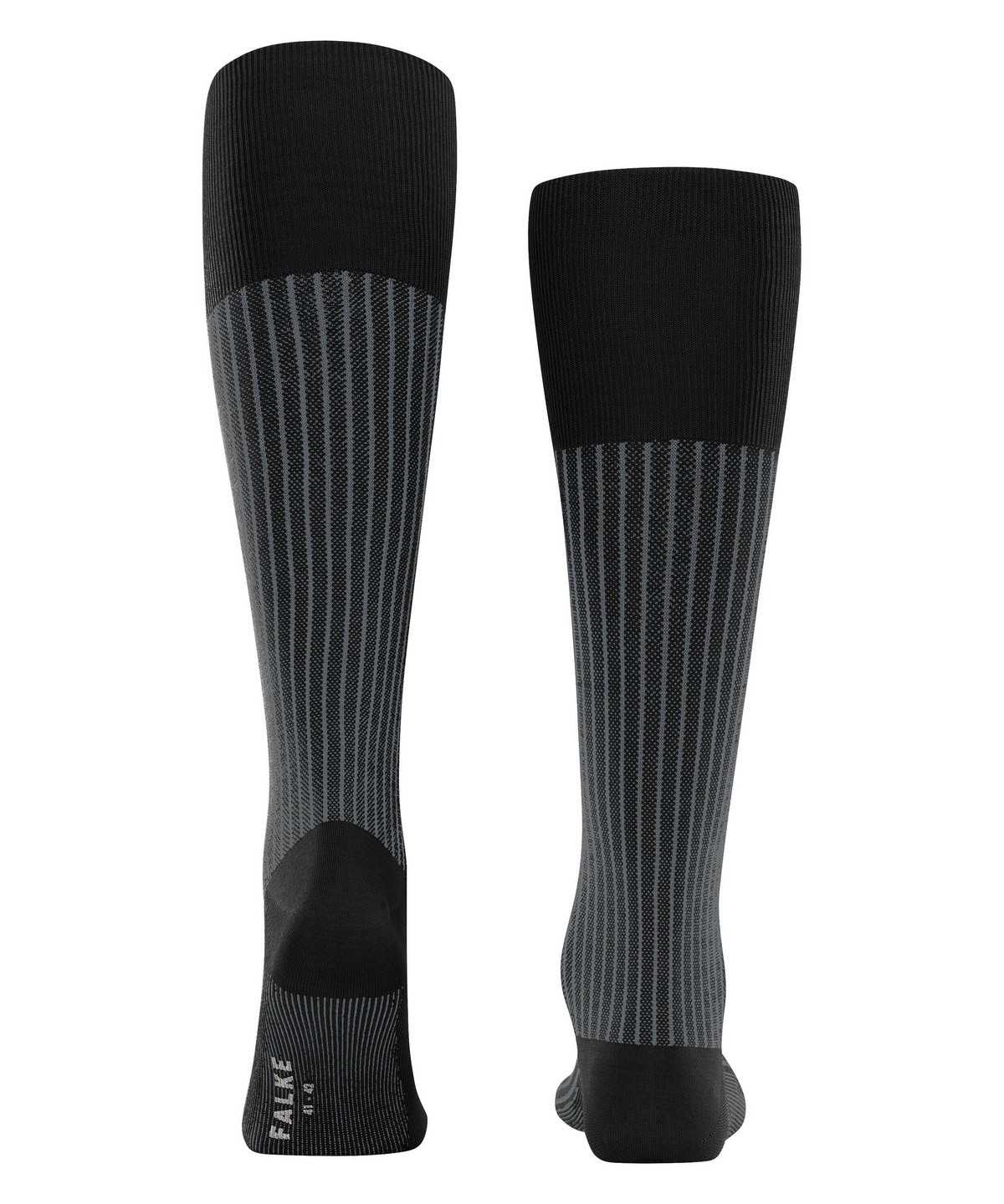 Falke Oxford Stripe Knee-high Socks Zokni Férfi Fekete | XRVT-49213