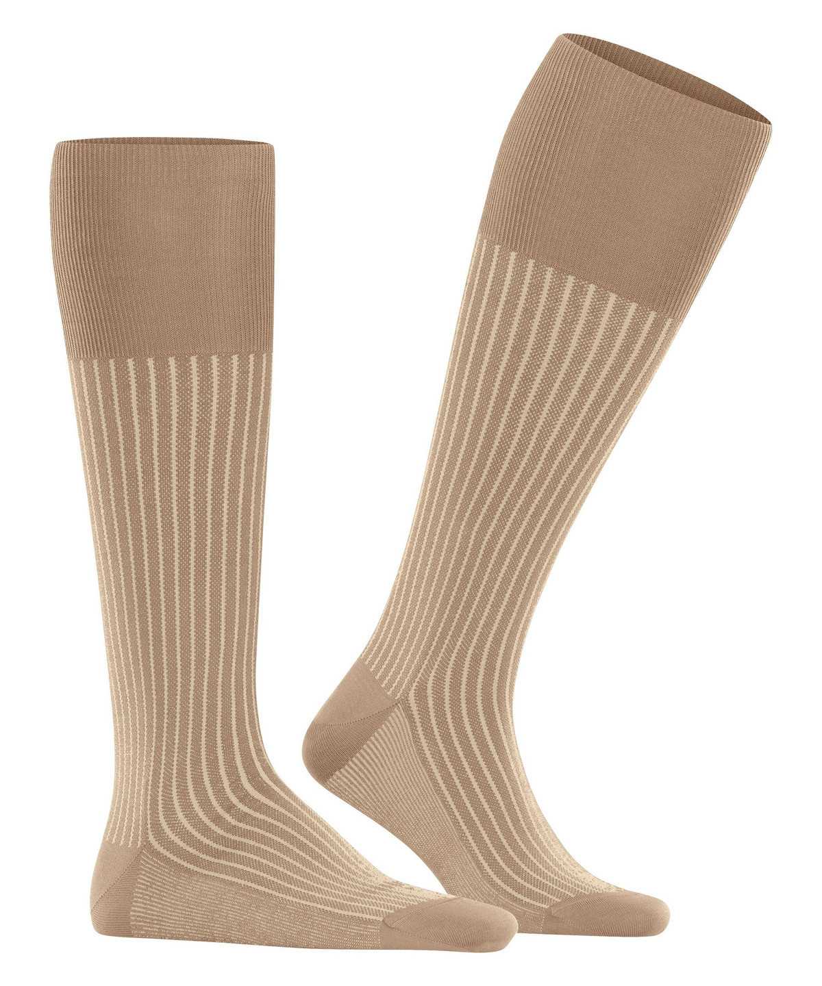 Falke Oxford Stripe Knee-high Socks Zokni Férfi Barna | ZPVB-09486